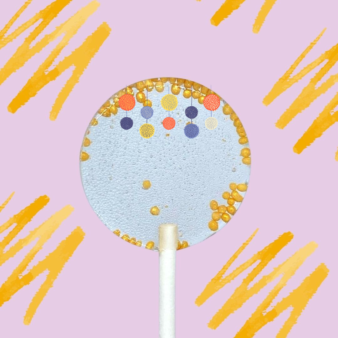 8 Sucettes Personnalisées - Pompom