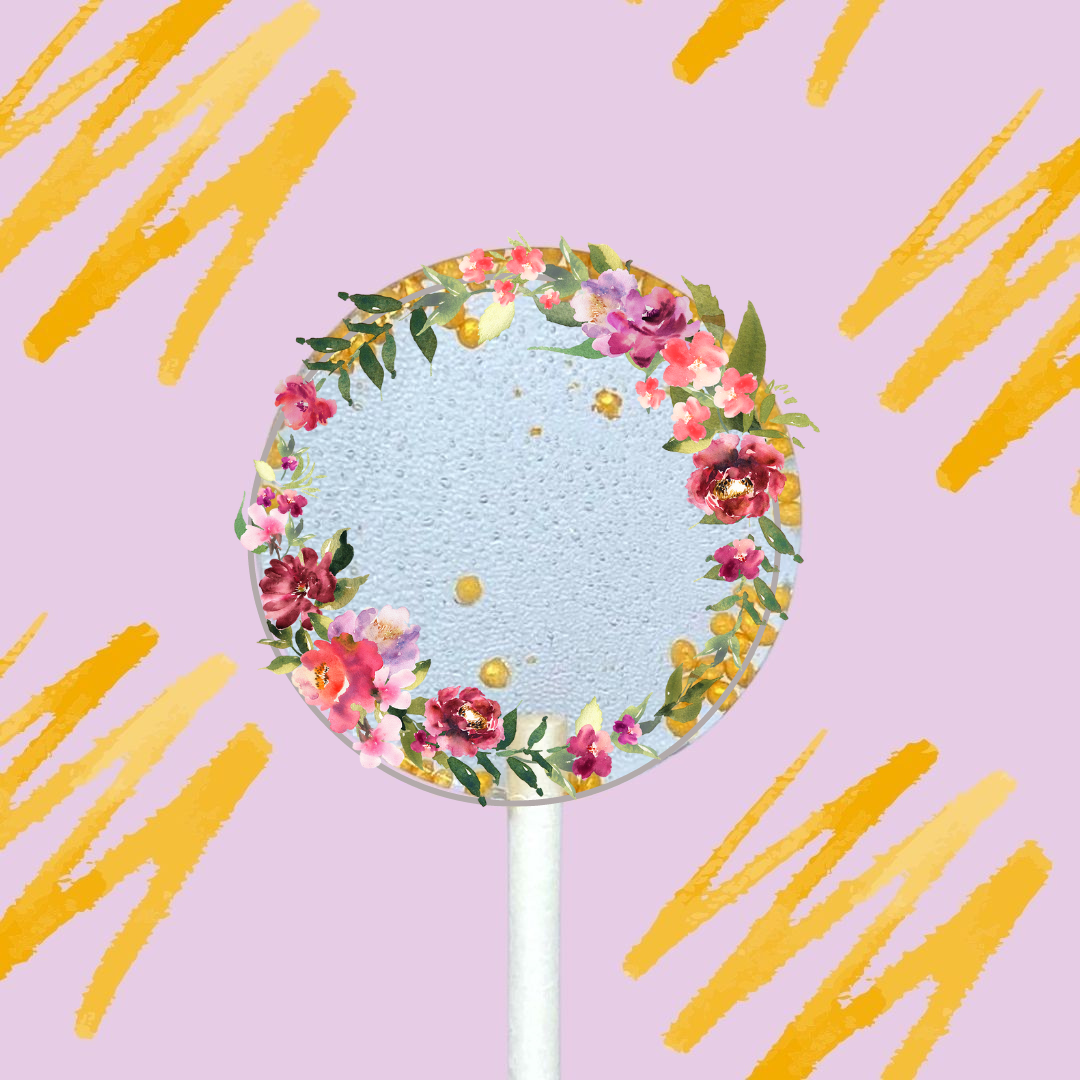 10 Sucettes Personnalisées - Fleurs et feuillages