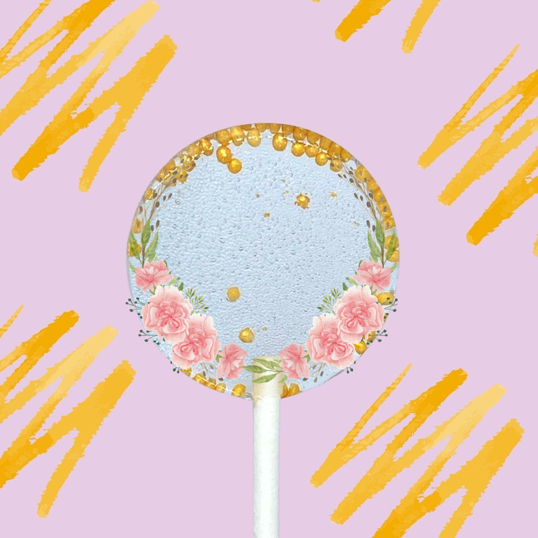 8 Sucettes Personnalisées - Roses en bas