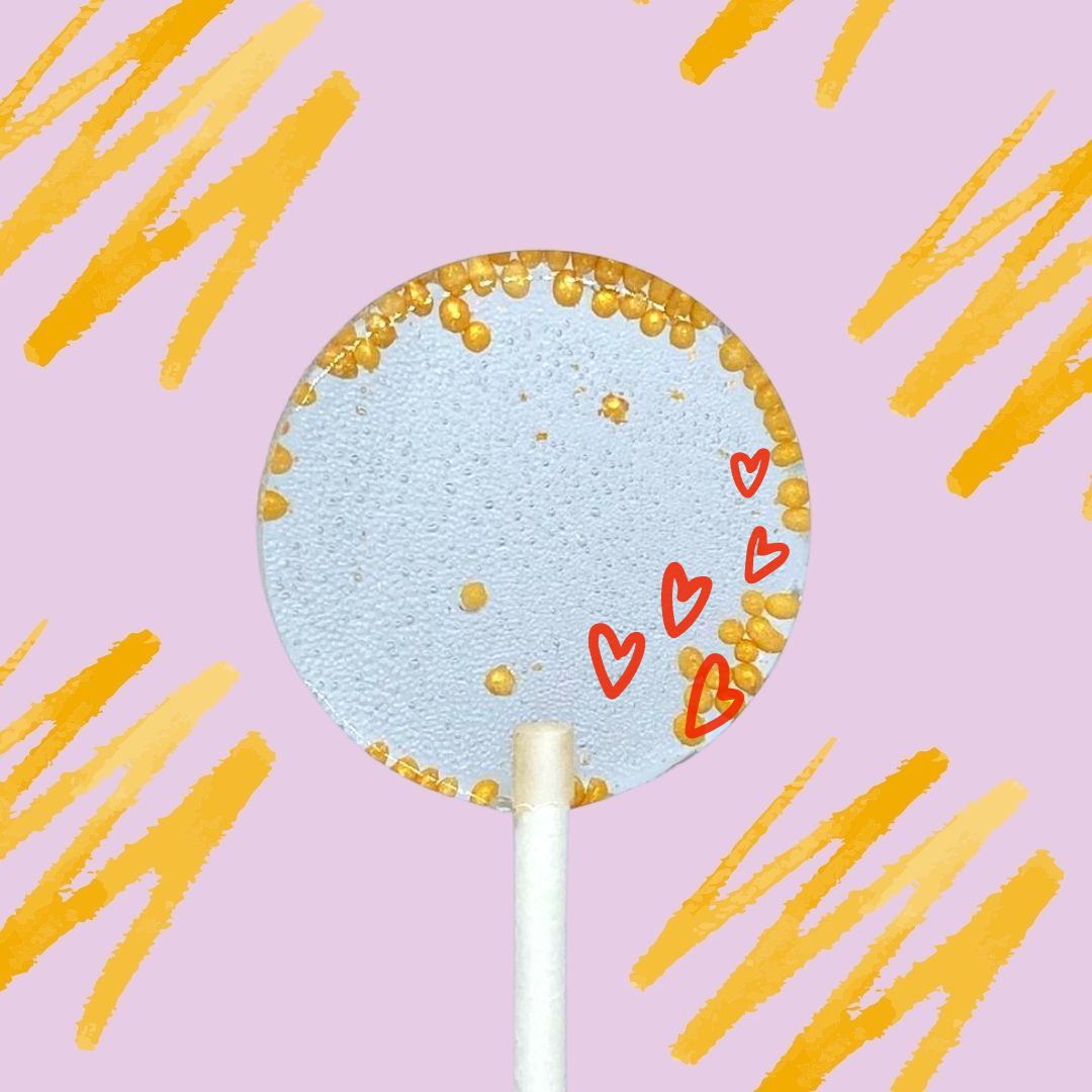 8 Sucettes Personnalisées - Coeur creux