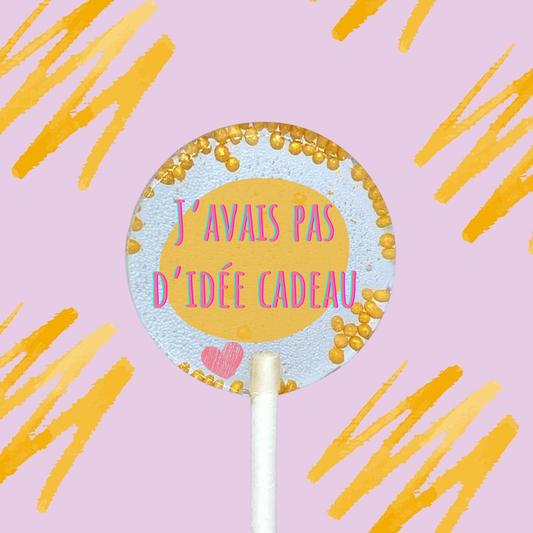 5 Sucettes Personnalisées -  "J'avais pas d'idée"